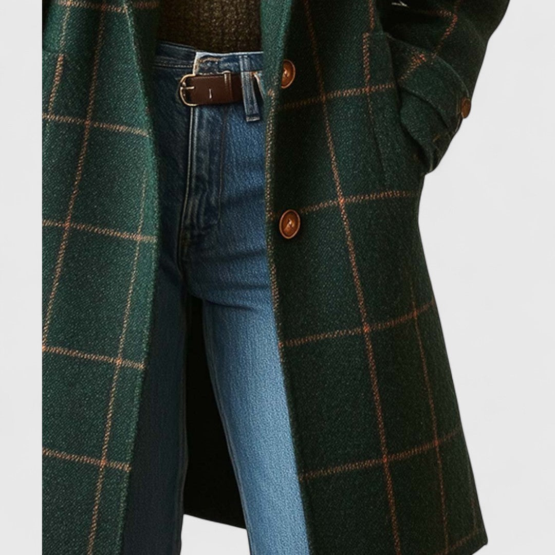 Jadranka ™ | Classic Coat with Check Pattern