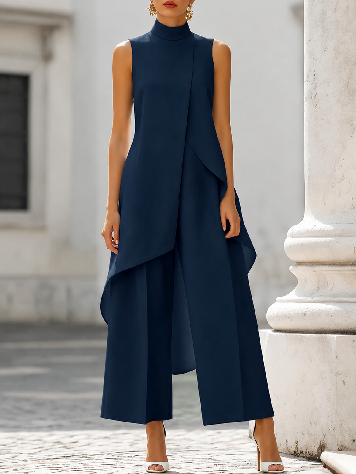 Catalina | Completo Donna Collo Alto e Pantaloni Palazzo
