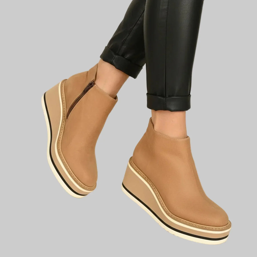 Merle | Comfortable Wedge Ankle Boots with Zipper