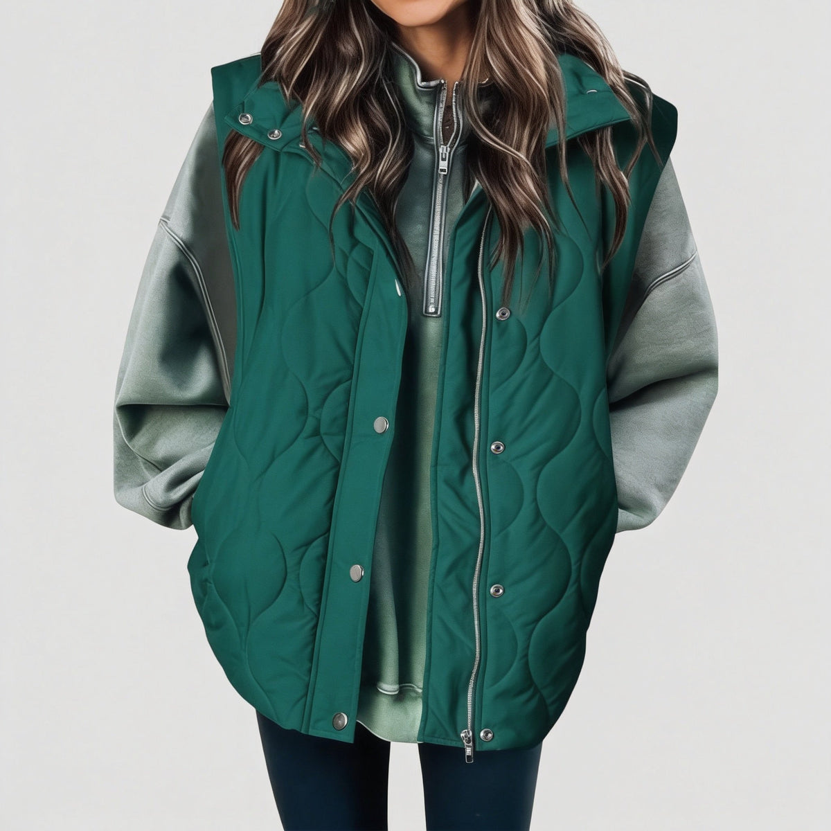 OLIVIA | Women's Casual Oversized Puffer Vest with Stand-Up Collar