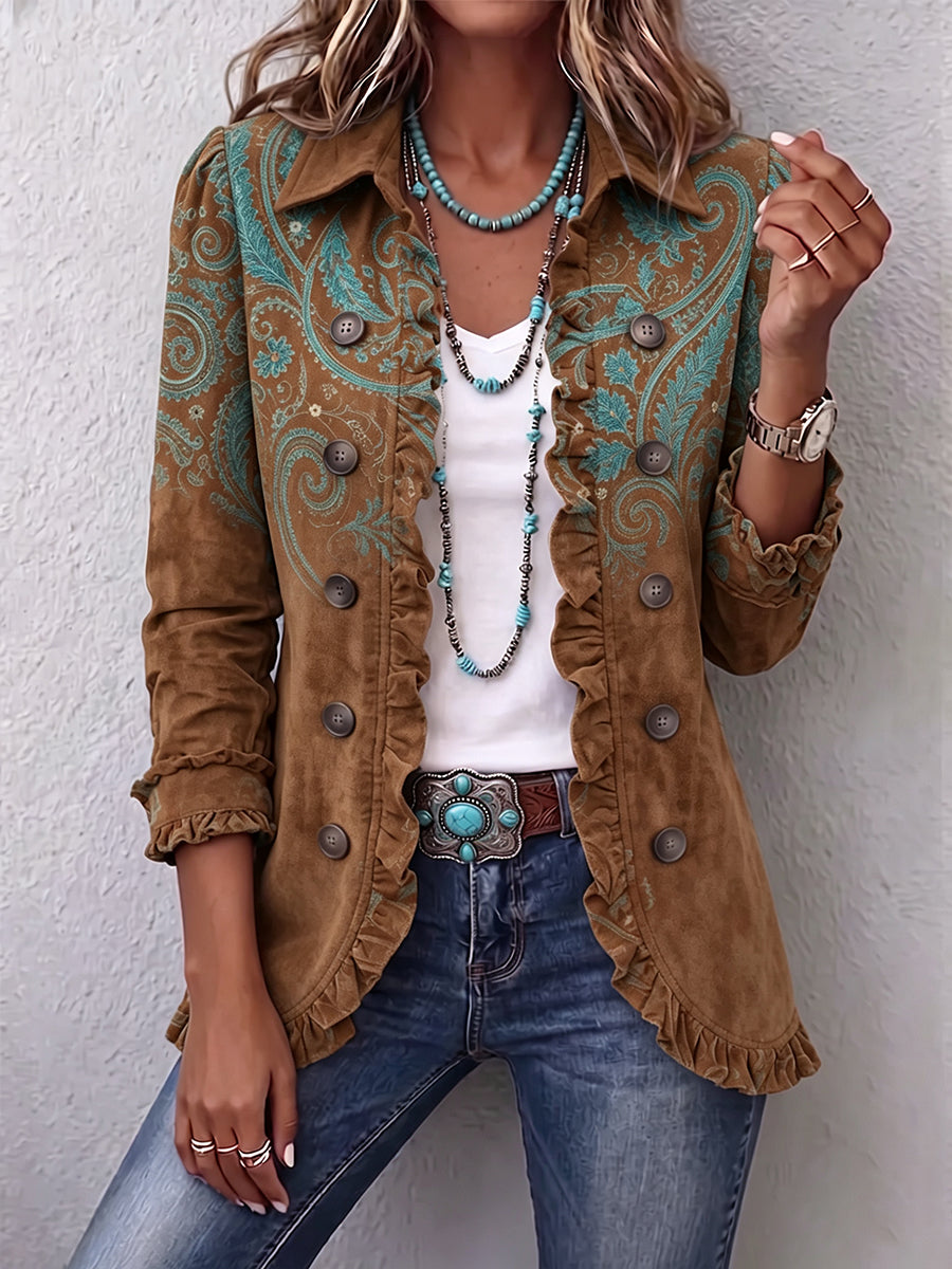 Véronique | Paisley Print Ruffle Jacket