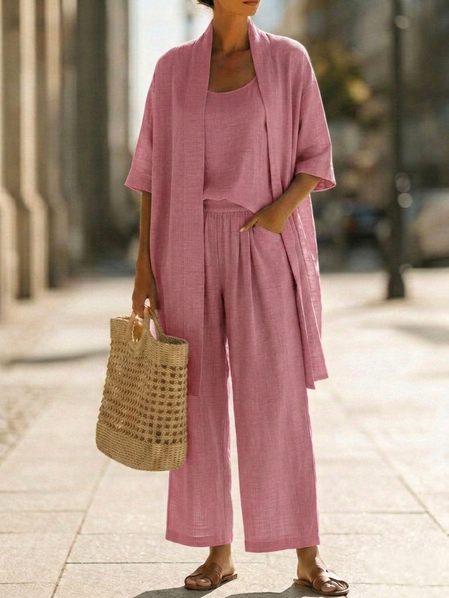 Isa | Three-Piece Linen Set