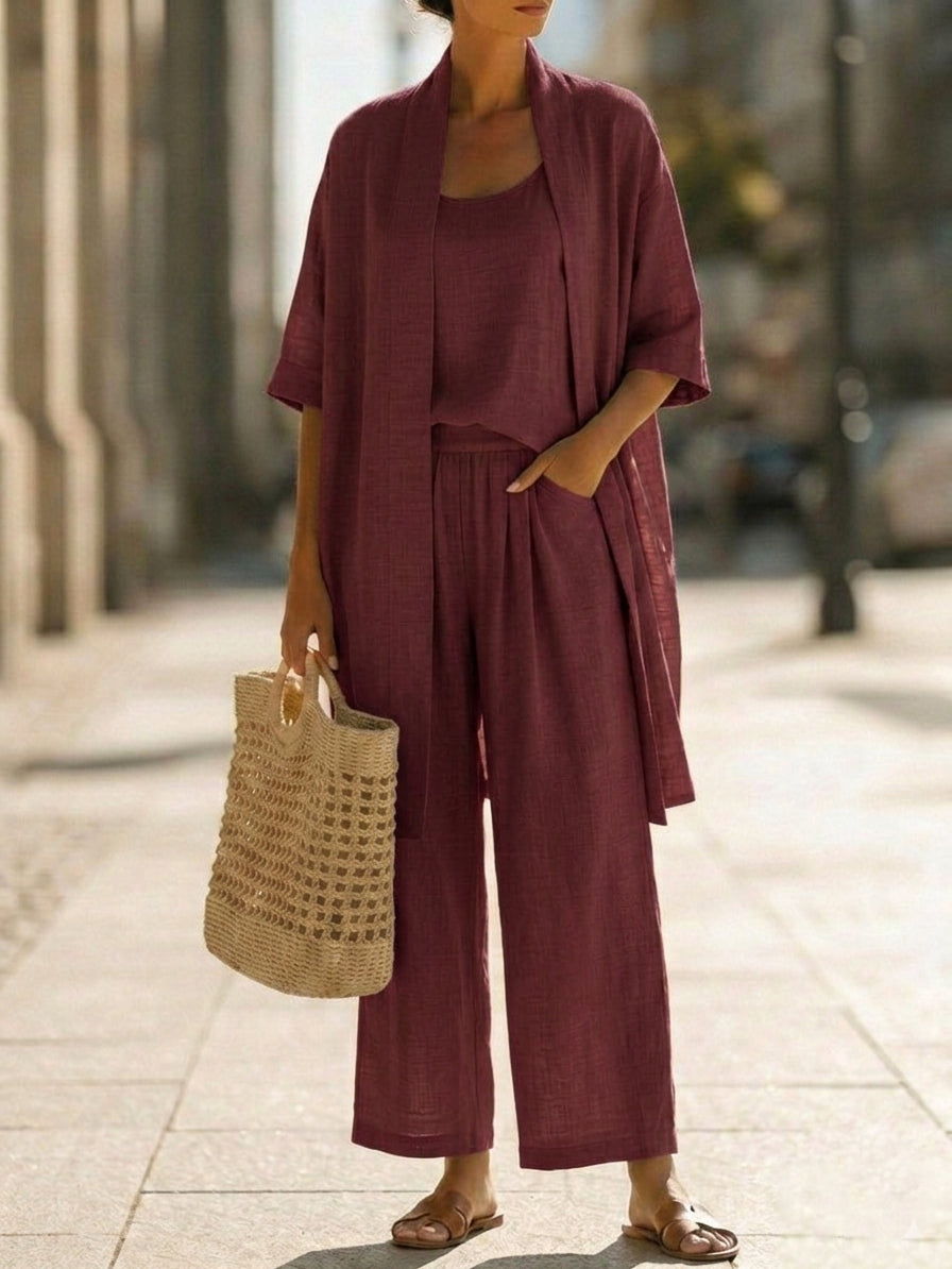Isa | Three-Piece Linen Set