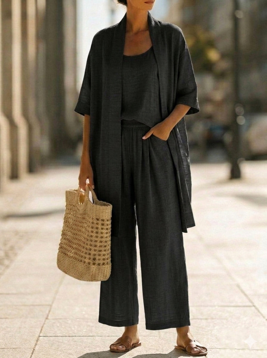 Isa | Three-Piece Linen Set