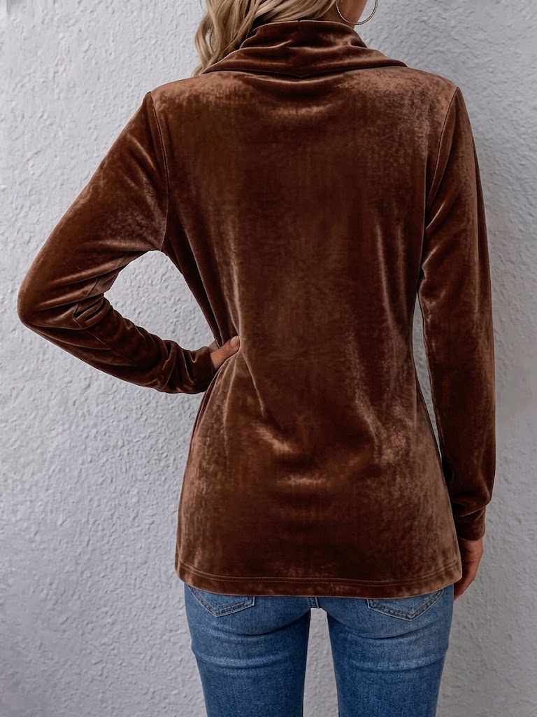 Renée | Vintage Reverse Button Detail Long Sleeve Open Coat