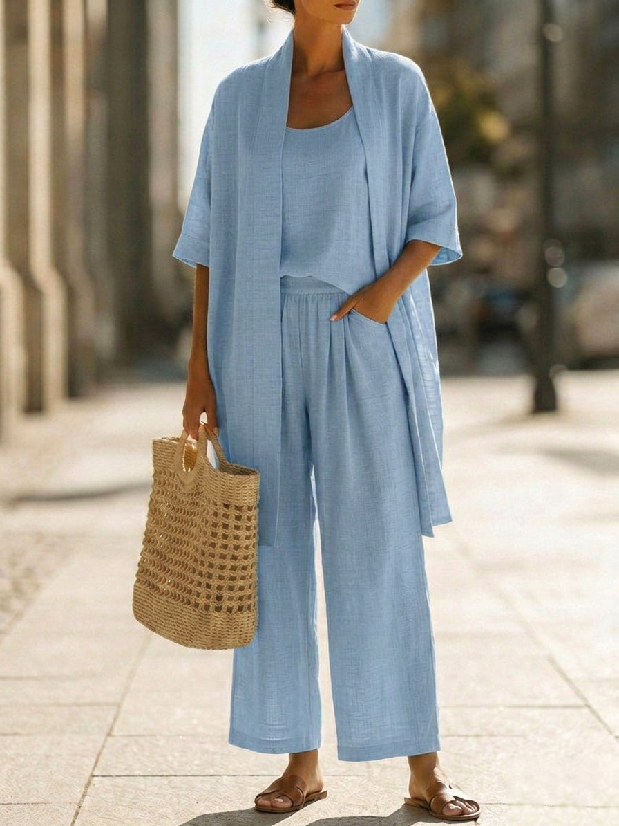 Isa | Three-Piece Linen Set