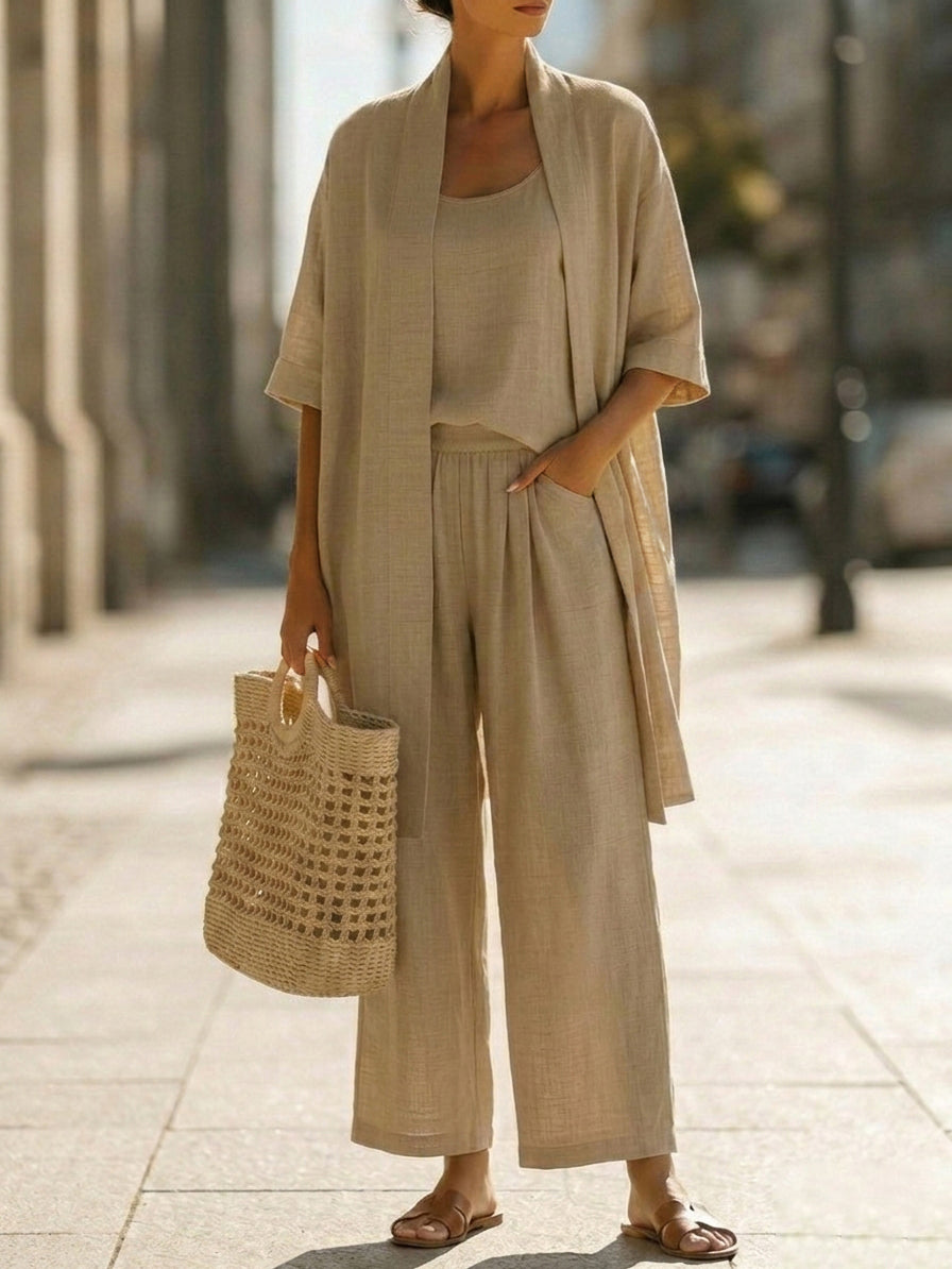 Isa | Three-Piece Linen Set