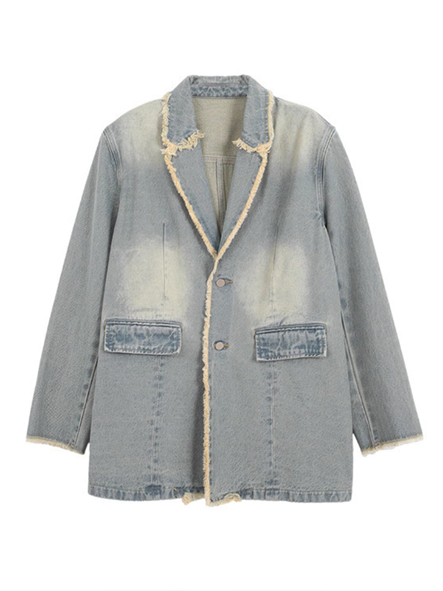 Hélène | Vintage Oversized Blazer with Raw Edges