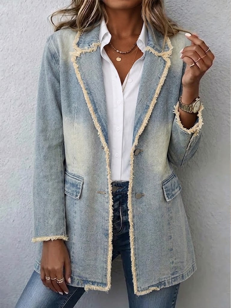 Hélène | Vintage Oversized Blazer with Raw Edges