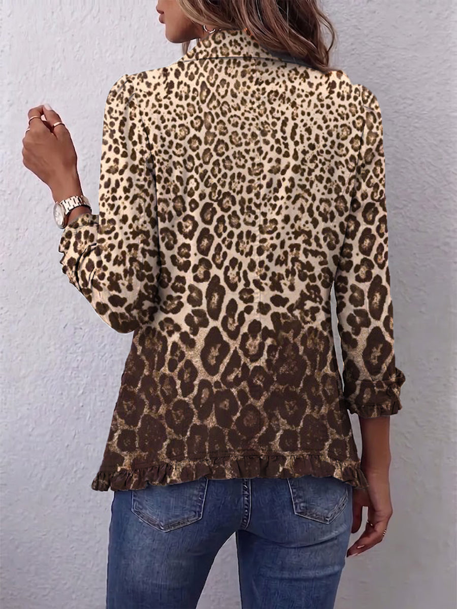 Jacqueline | Leopard Print Pleated Jacket