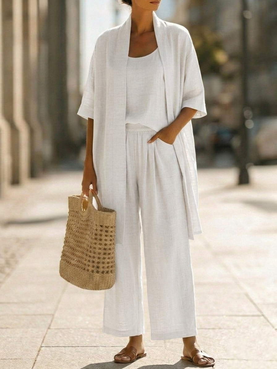 Isa | Three-Piece Linen Set