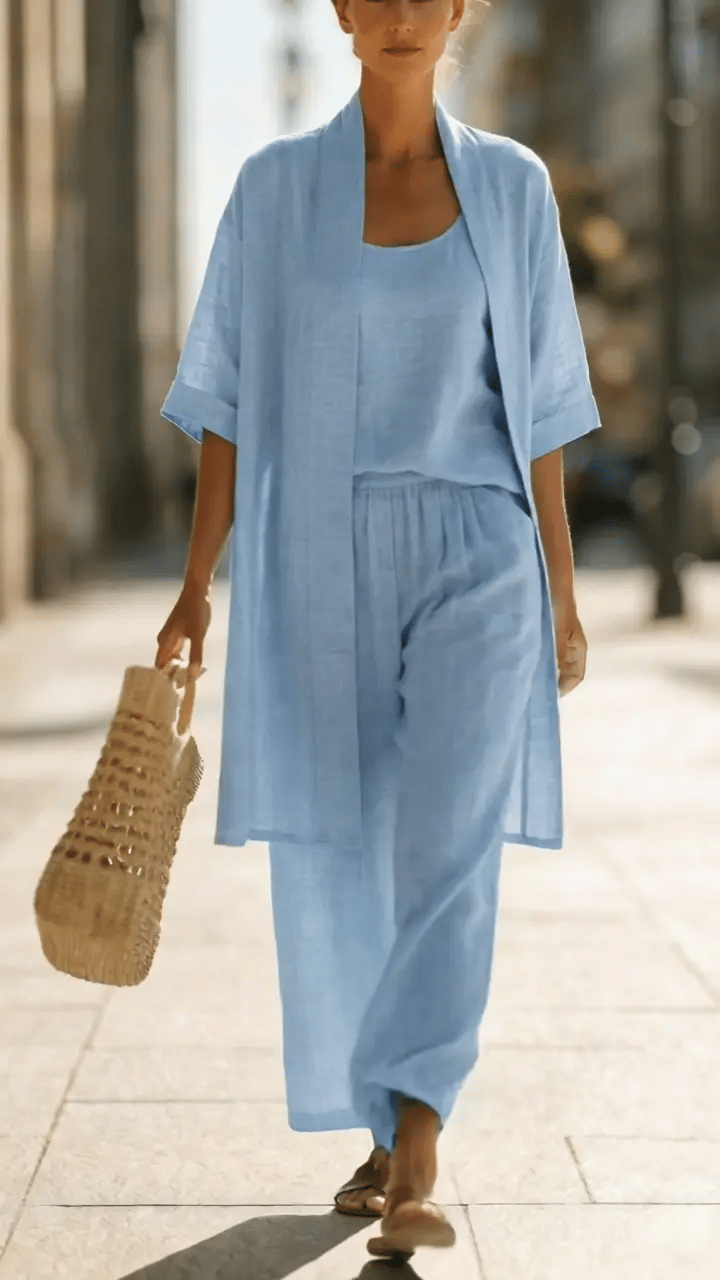 Isa | Three-Piece Linen Set