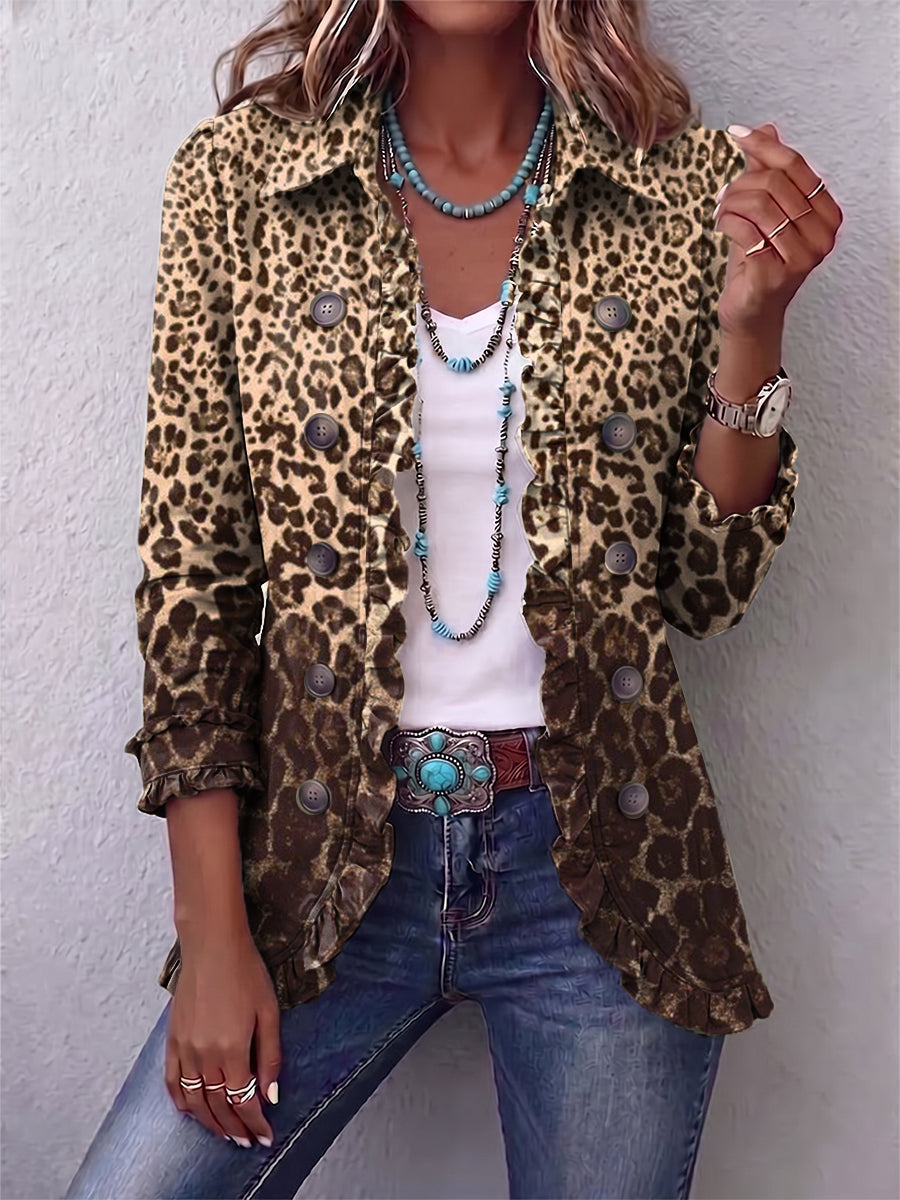 Jacqueline | Leopard Print Pleated Jacket