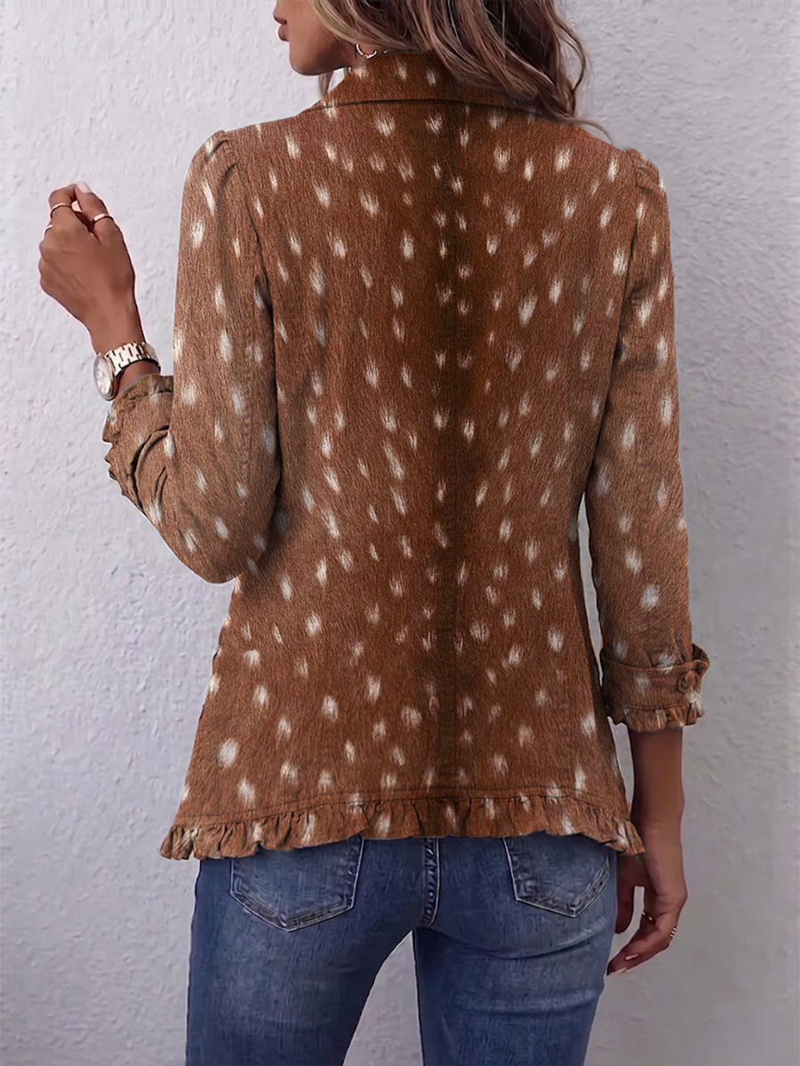Françoise | Bohemian Animal Print Pleated Jacket