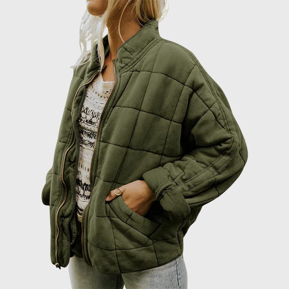 Quilted Oversized Bomber Jacket For Women