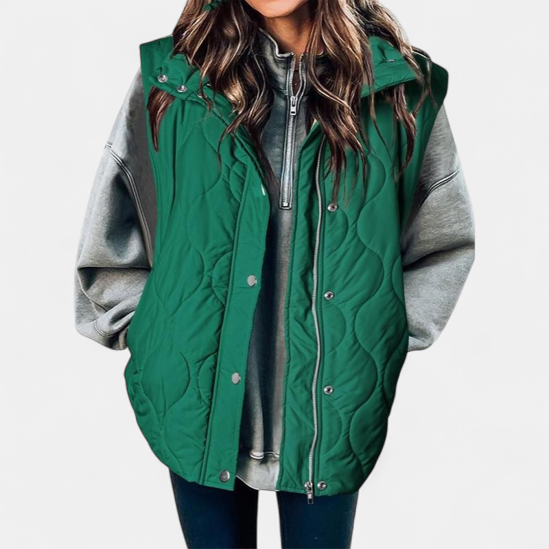 OLIVIA | Women's Casual Oversized Puffer Vest with Stand-Up Collar