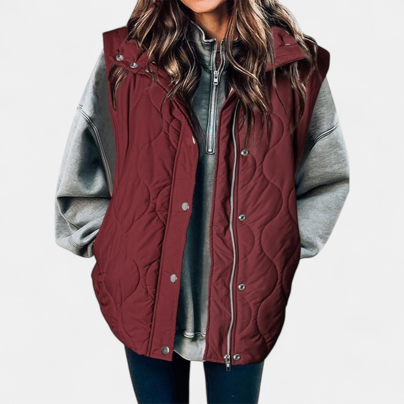 OLIVIA | Women's Casual Oversized Puffer Vest with Stand-Up Collar