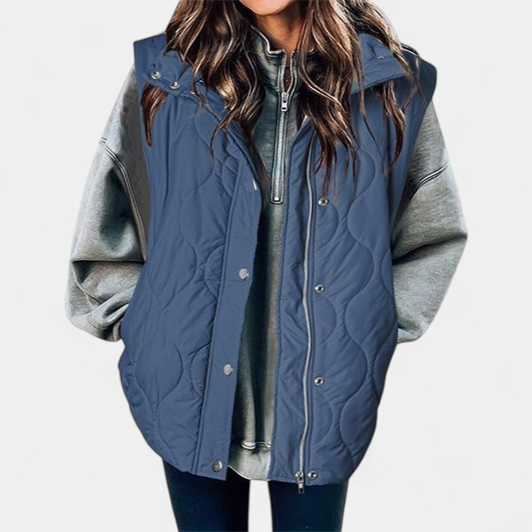 OLIVIA | Women's Casual Oversized Puffer Vest with Stand-Up Collar