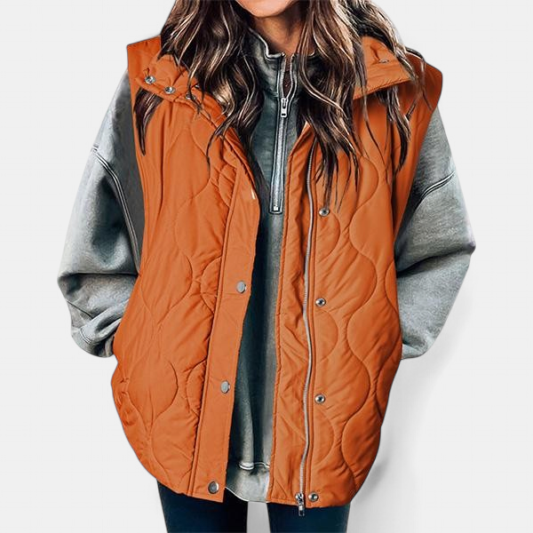 OLIVIA | Women's Casual Oversized Puffer Vest with Stand-Up Collar