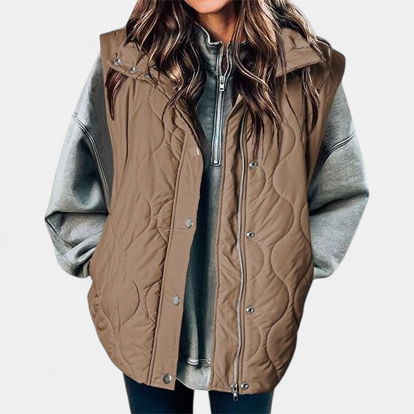 OLIVIA | Women's Casual Oversized Puffer Vest with Stand-Up Collar