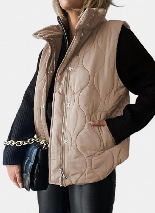 OLIVIA | Women's Casual Oversized Puffer Vest with Stand-Up Collar