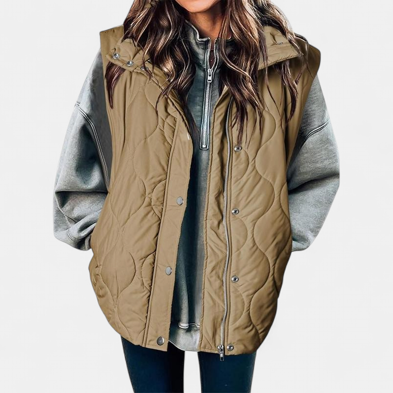 OLIVIA | Women's Casual Oversized Puffer Vest with Stand-Up Collar