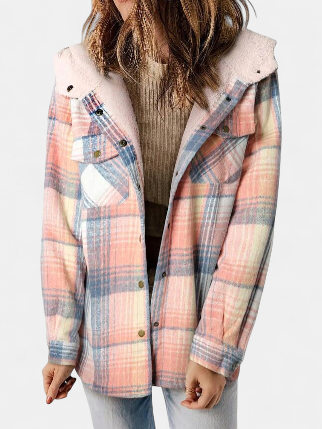 AMELIA | Women's Checkered Hooded Flannel Jacket for Autumn & Winter