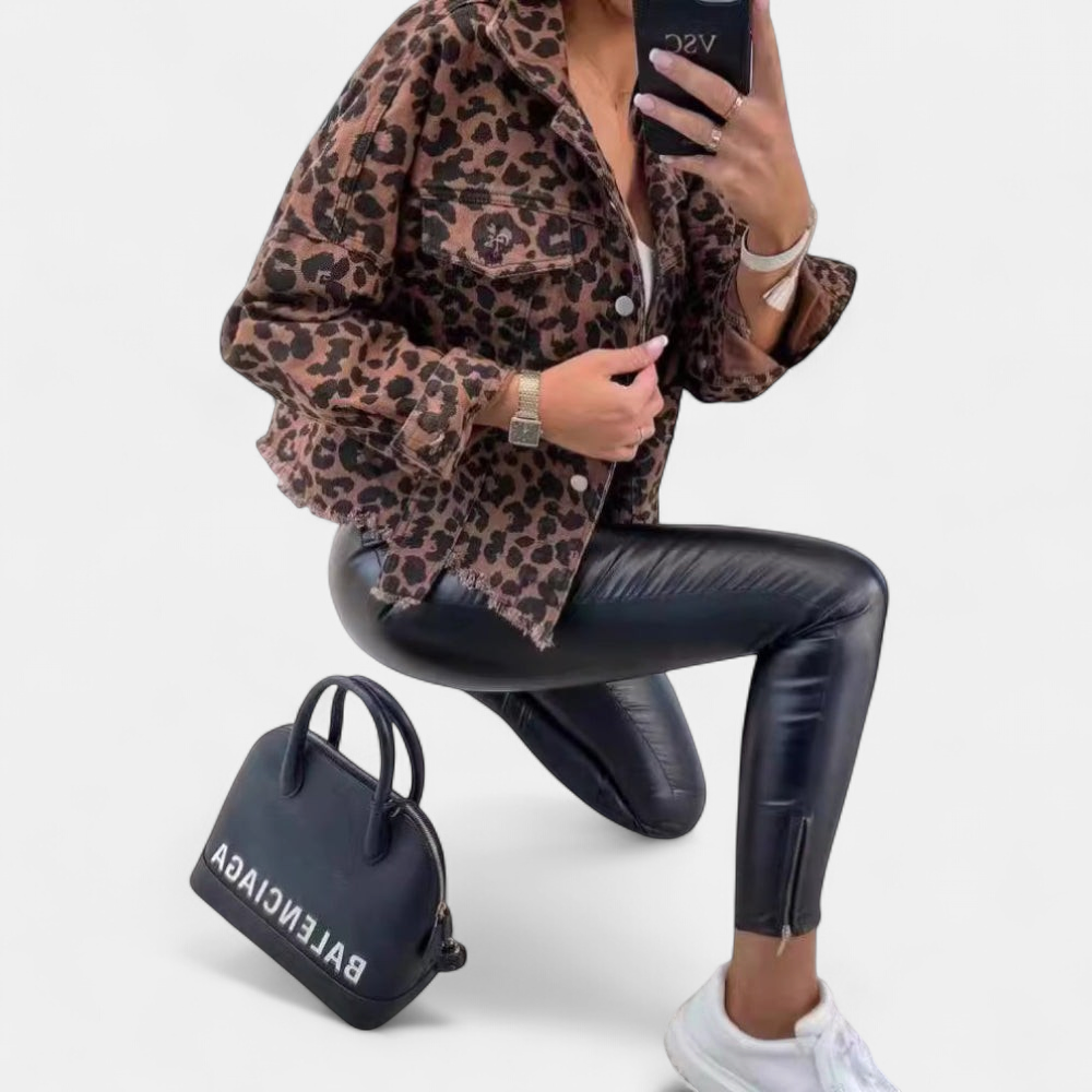 REEVA | Vintage Leopard Long Sleeve Shirt Jacket