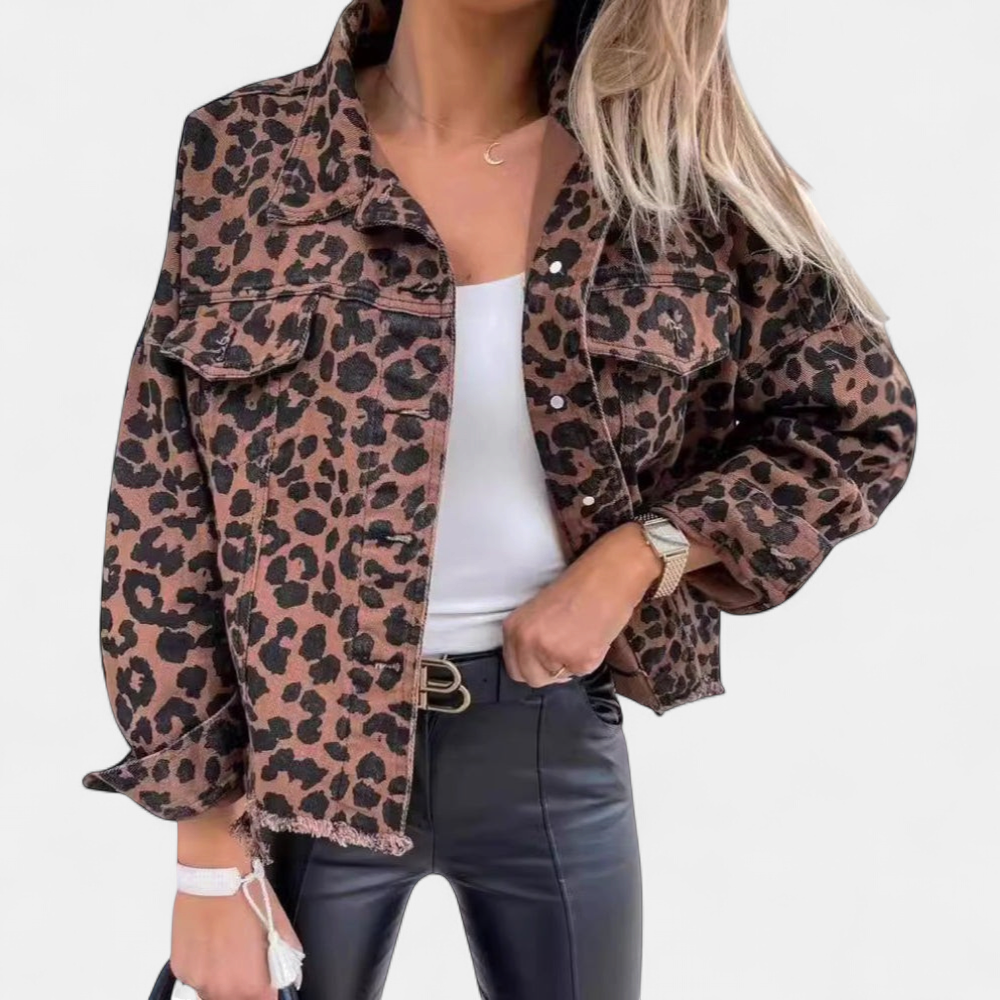 REEVA | Vintage Leopard Long Sleeve Shirt Jacket