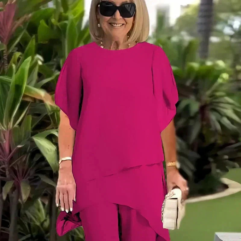Beatrice | Elegant  Palazzo  Blouse and Pants Set