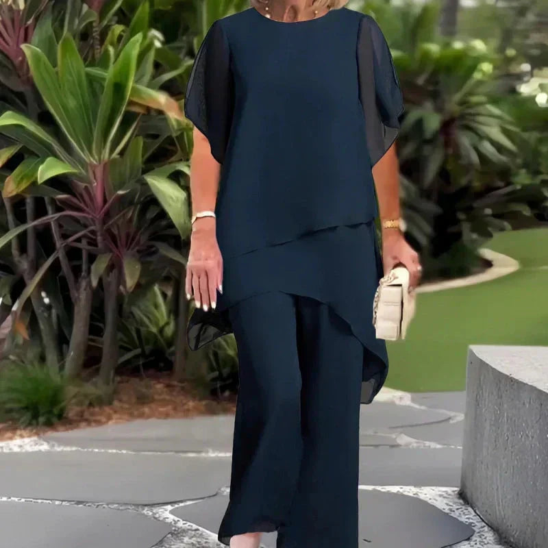 Beatrice | Elegant  Palazzo  Blouse and Pants Set