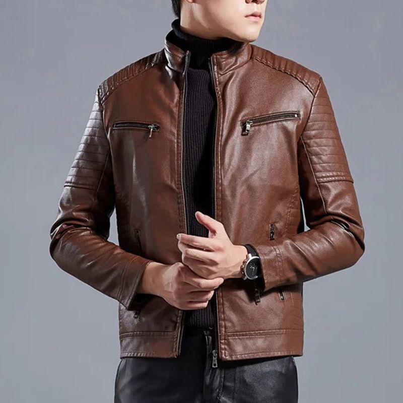 Luca™ | Modern Leather Jacket with Zipper