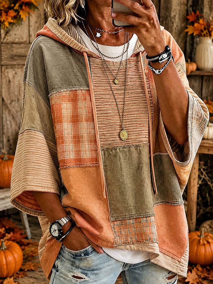 CRISTINA | AUTUMN PATCHWORK OVERSIZED HOODIE