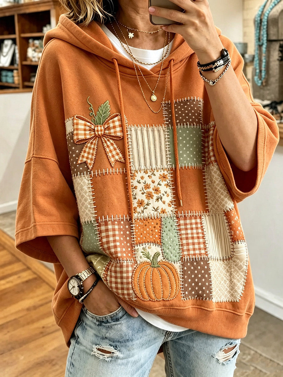 LARISA | AUTUMN PATCHWORK OVERSIZED HOODIE