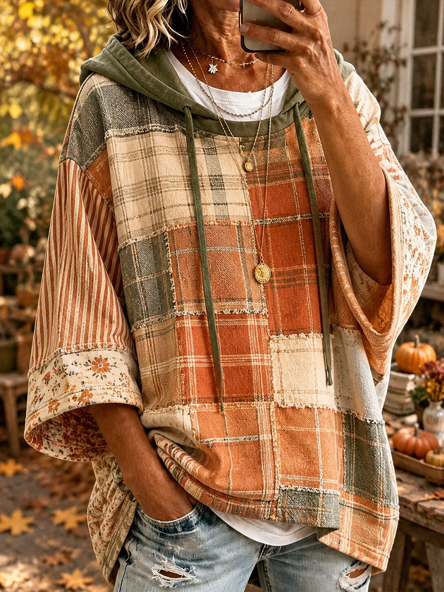 ANA | AUTUMN PATCHWORK OVERSIZED HOODIE