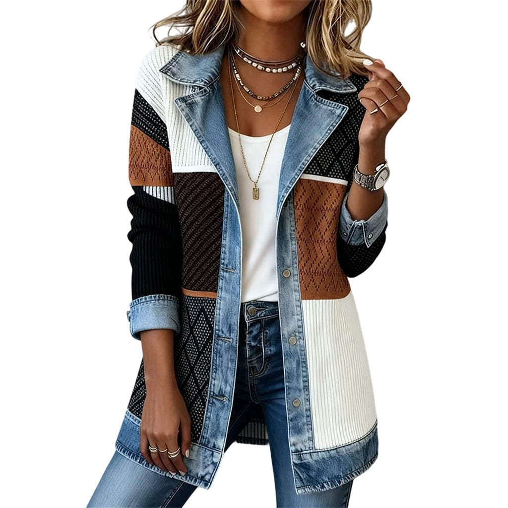 Elegant Long Denim Coat