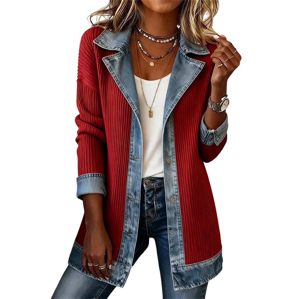 Elegant Long Denim Coat