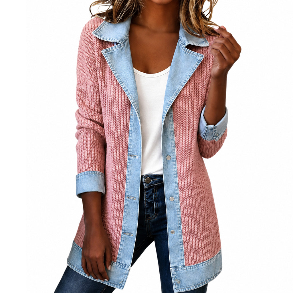 Elegant Long Denim Coat