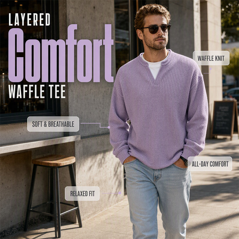 Men's Textured Waffle Long-Sleeve Tee