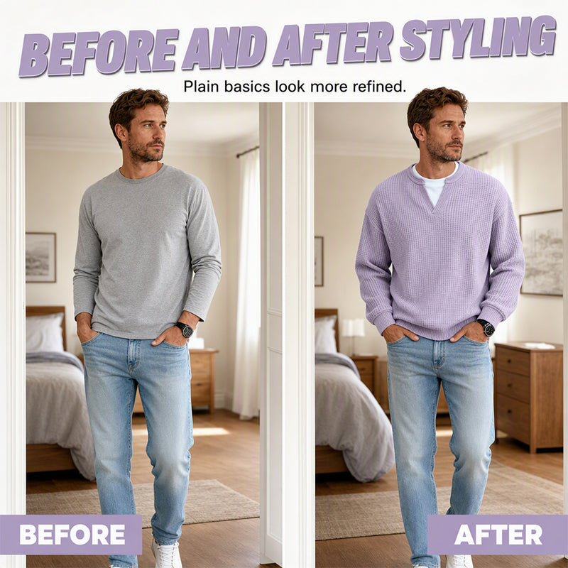 Men's Textured Waffle Long-Sleeve Tee