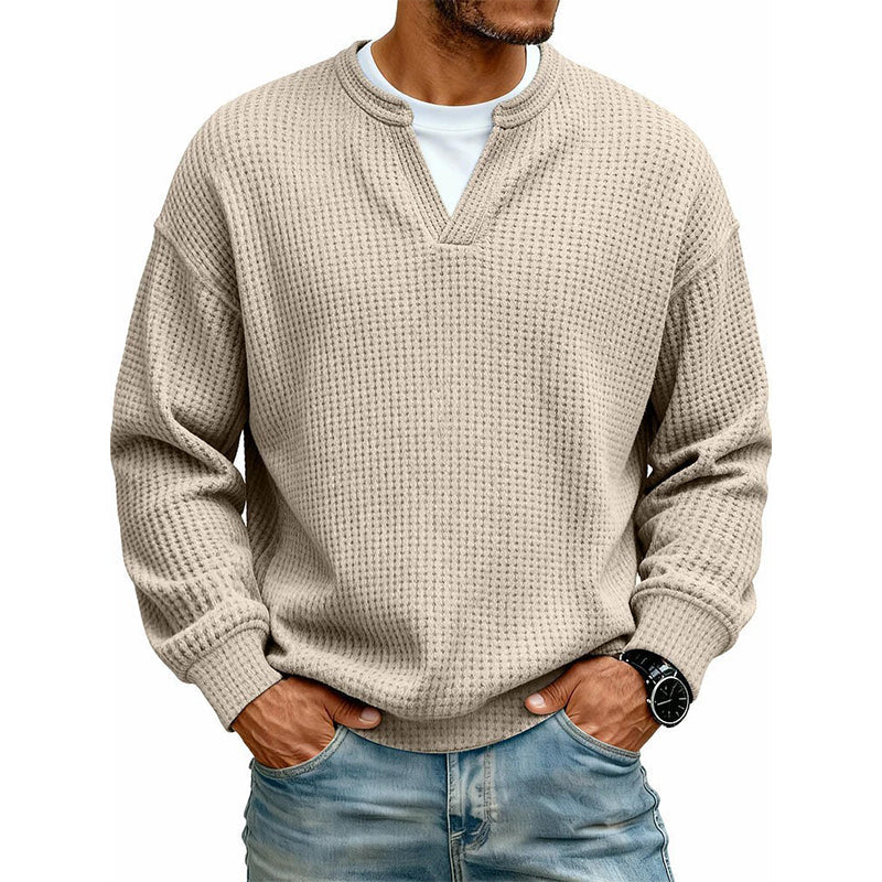 Men's Textured Waffle Long-Sleeve Tee