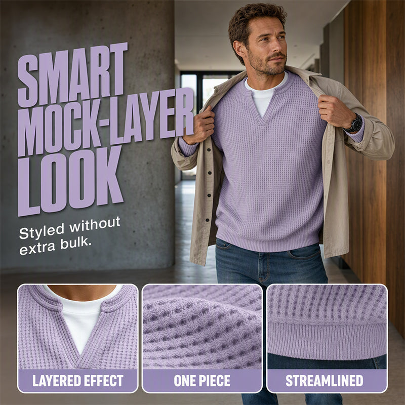 Men's Textured Waffle Long-Sleeve Tee