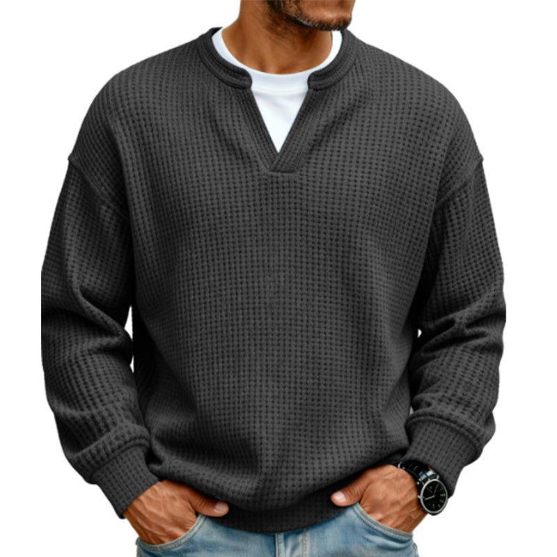 Men's Textured Waffle Long-Sleeve Tee