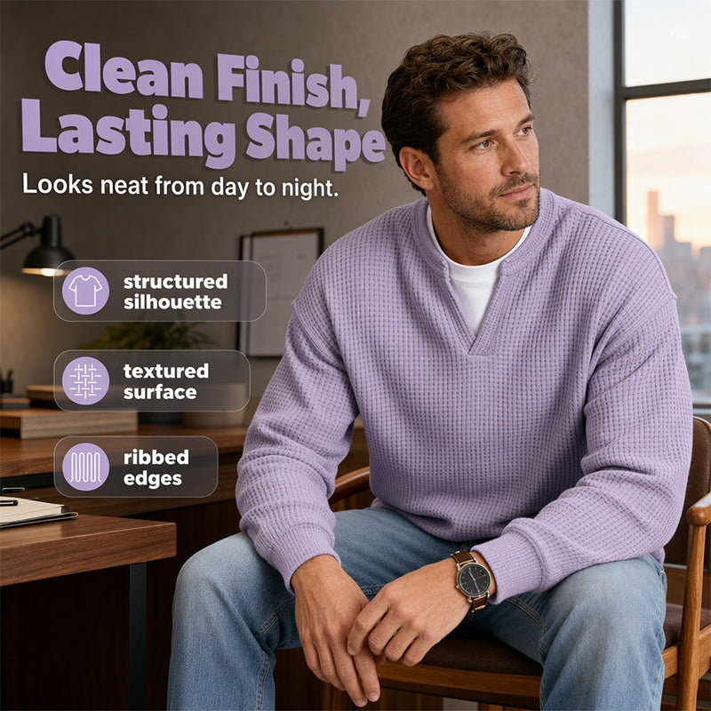 Men's Textured Waffle Long-Sleeve Tee