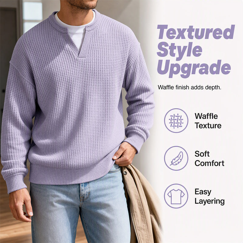 Men's Textured Waffle Long-Sleeve Tee