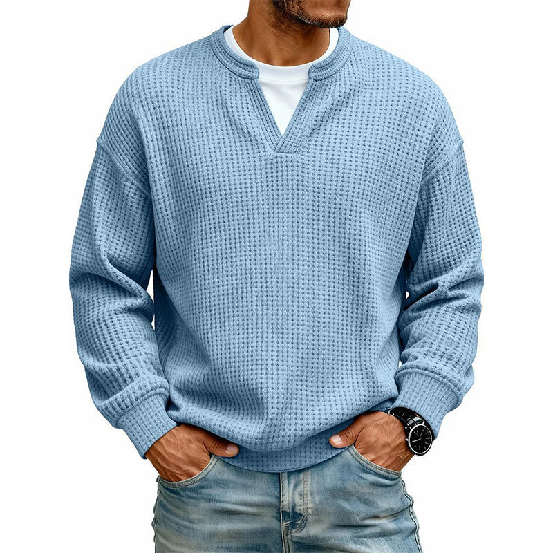 Men's Textured Waffle Long-Sleeve Tee