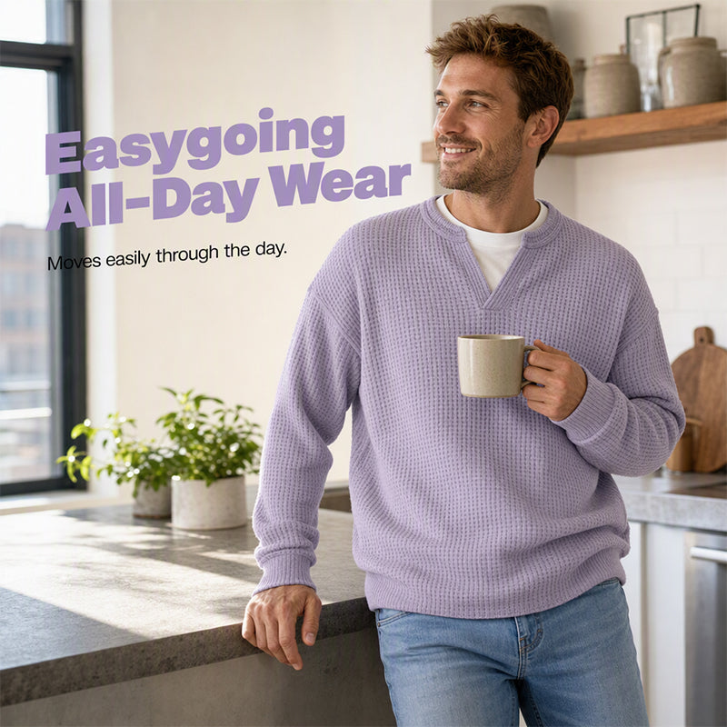 Men's Textured Waffle Long-Sleeve Tee