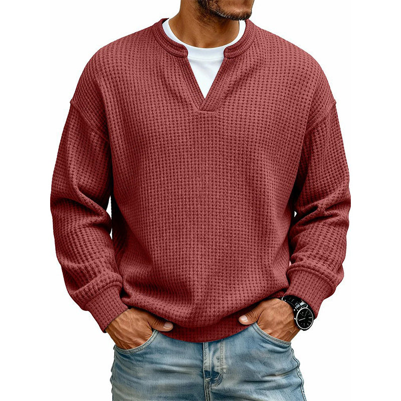 Men's Textured Waffle Long-Sleeve Tee
