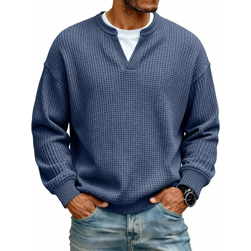 Men's Textured Waffle Long-Sleeve Tee