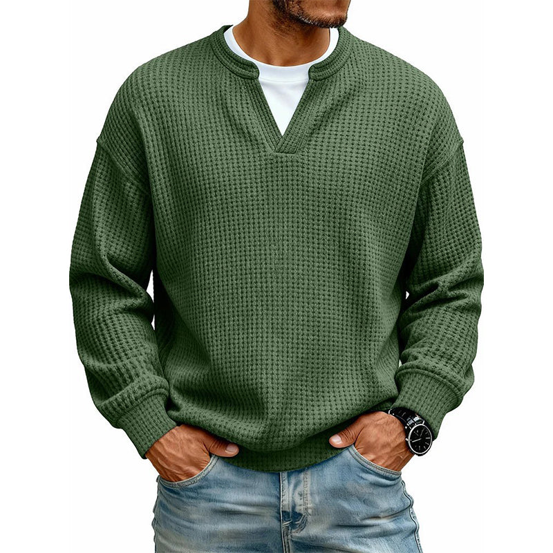 Men's Textured Waffle Long-Sleeve Tee